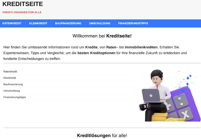 Kreditseite: Schufafreie Kredite für jede Situation